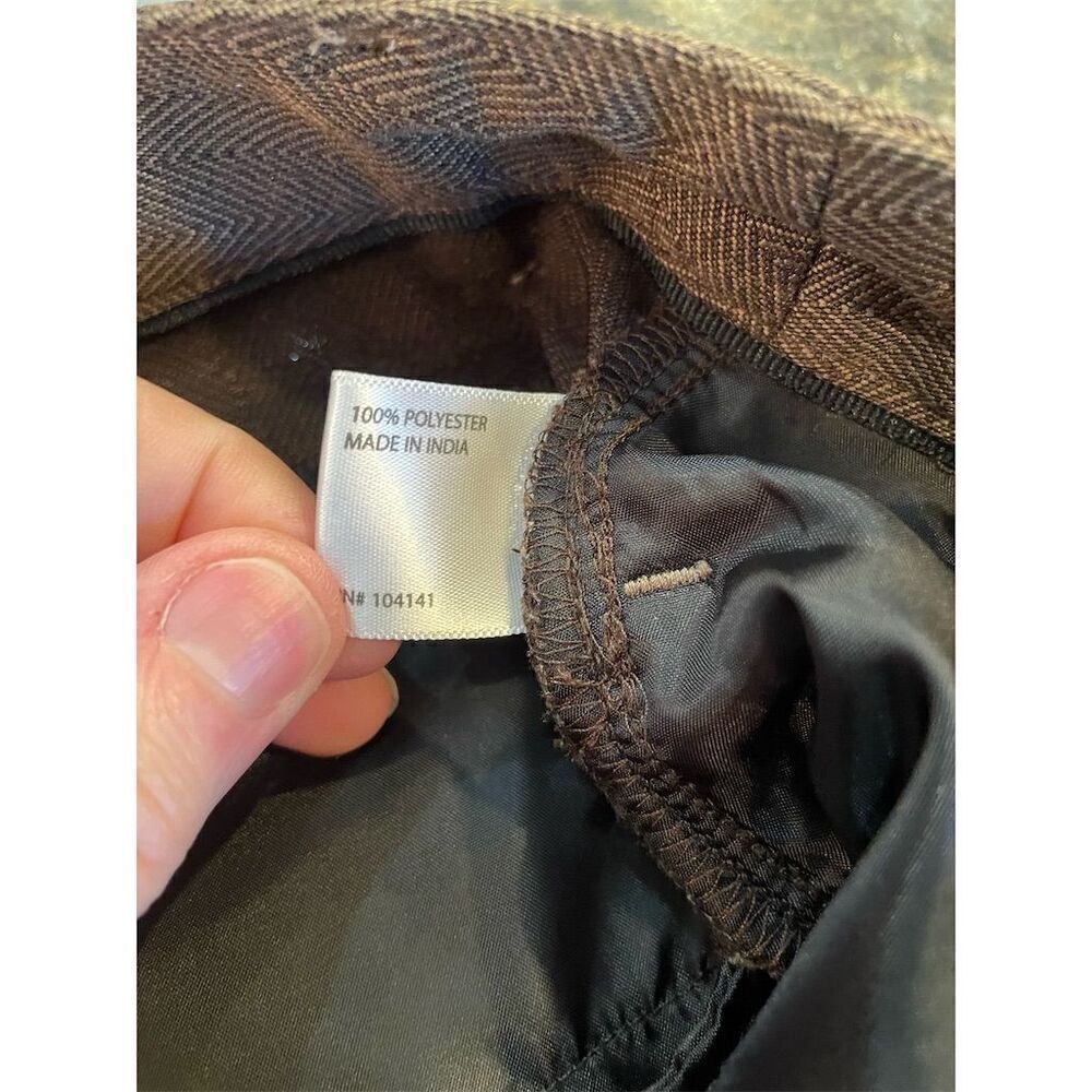 Lady Hagen Women's Size 12 Brown Herringbone Dress Pants Classic Fit - Picture 8 of 9